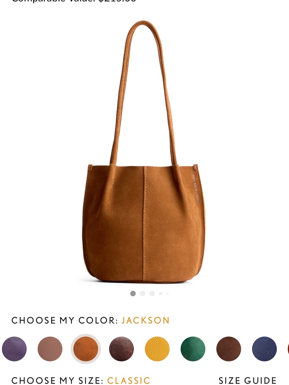 Portland Leather Jackson Suede Tote in Cognac Brown